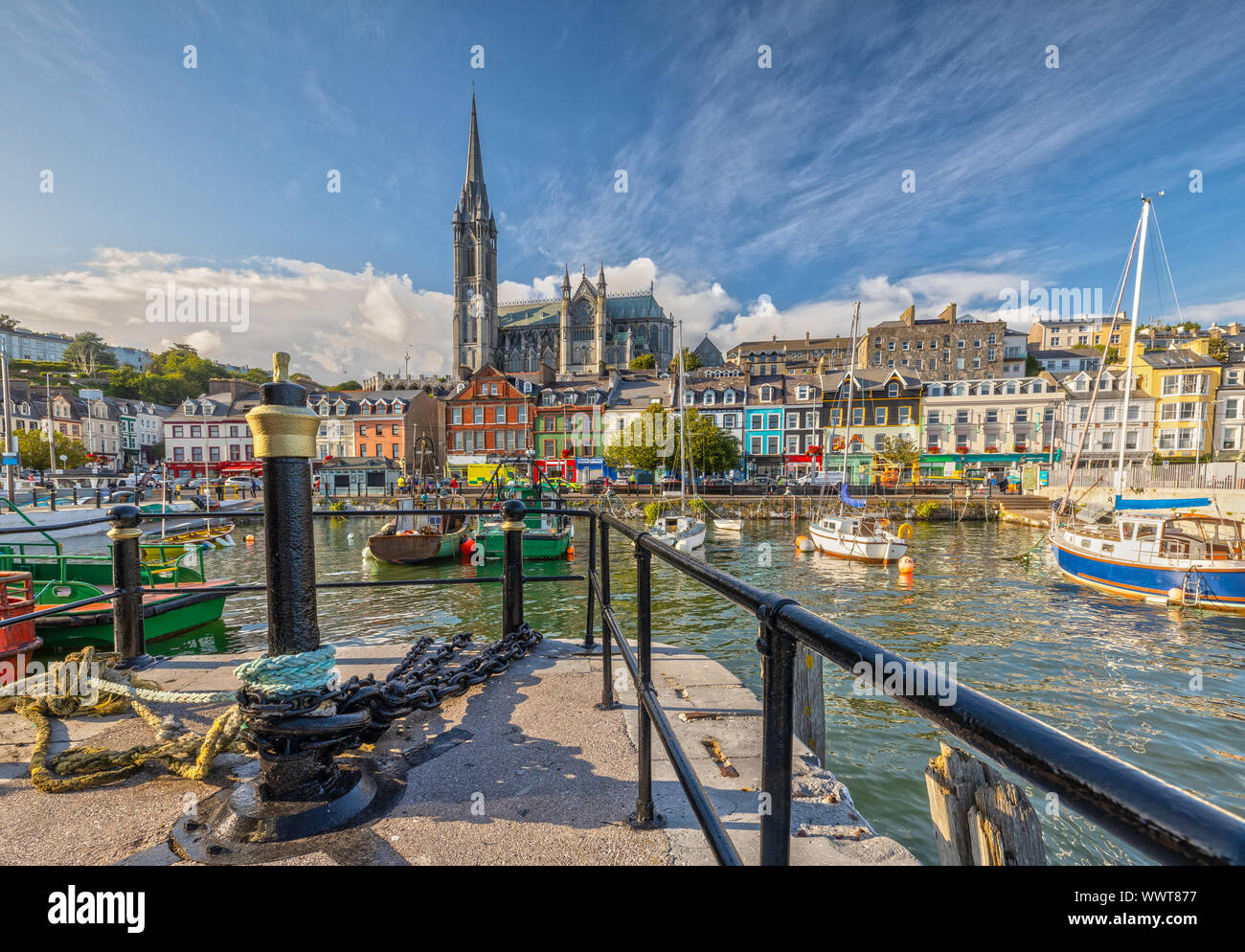 Impression of the St. Colman's Cathedral in Cobh near Cork, Ireland Stock Photo