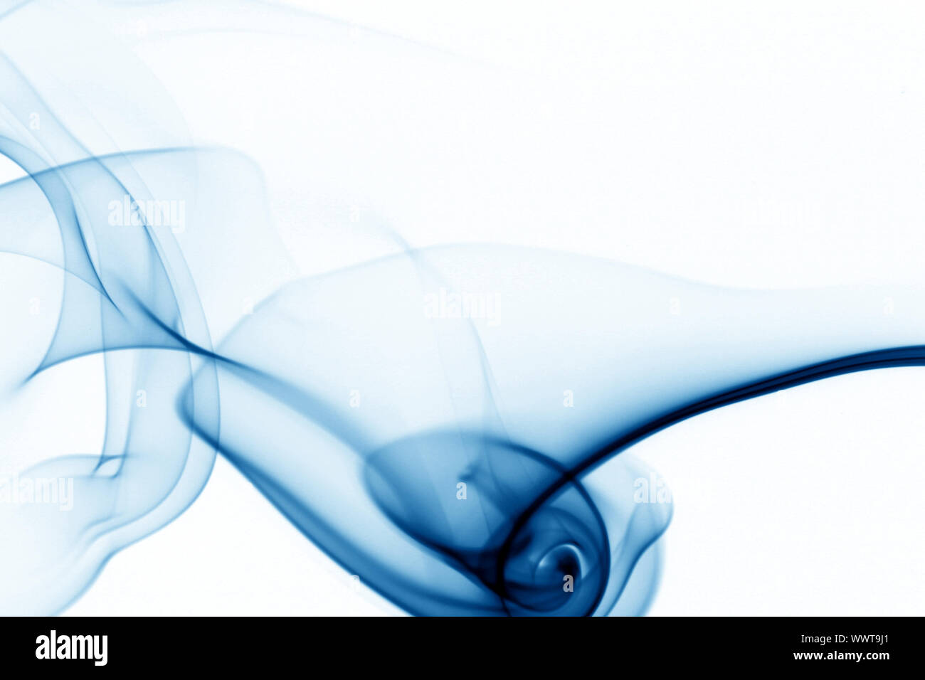 blue smoke on white background Stock Photo - Alamy