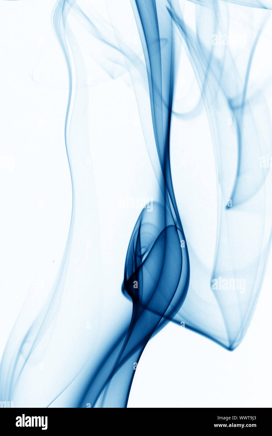 blue smoke on white background Stock Photo - Alamy