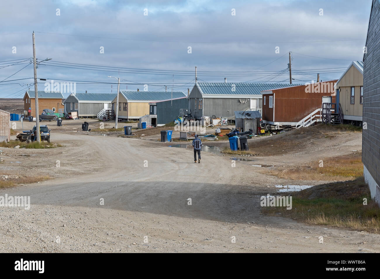 Housing in the Arctic Community of Cambridge Bay Stock Photo Alamy