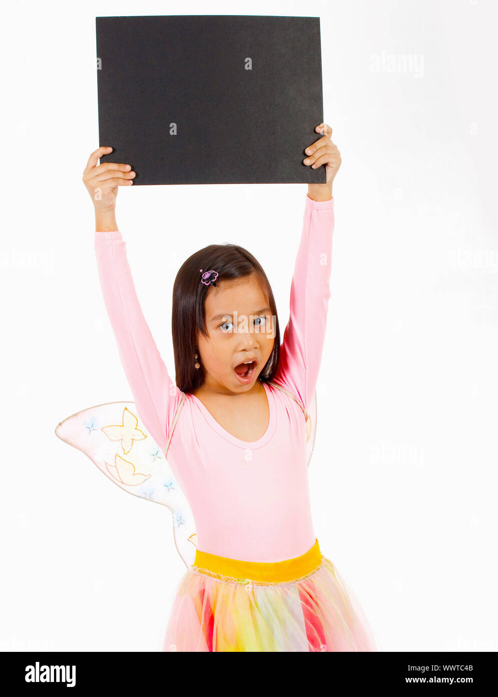 Girl holding up a placard hi-res stock photography and images - Alamy