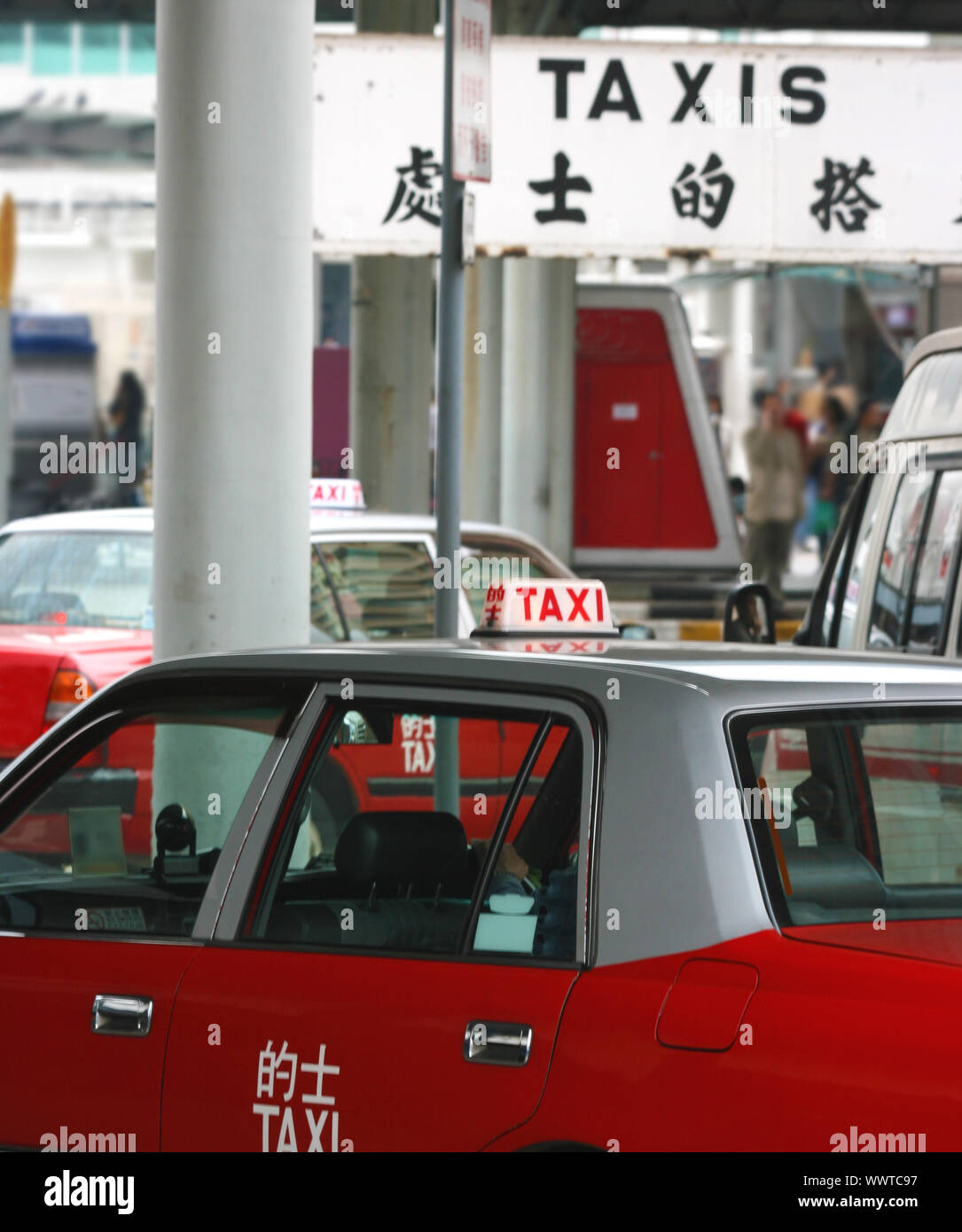 Taxi Rank In Hong Kong Stock Photo