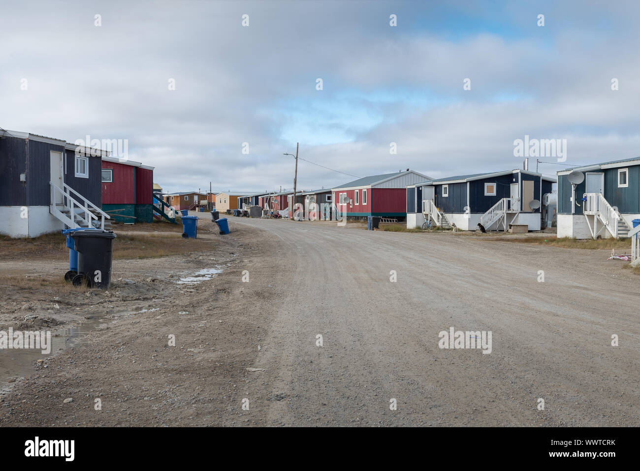Housing in the Arctic Community of Cambridge Bay Stock Photo
