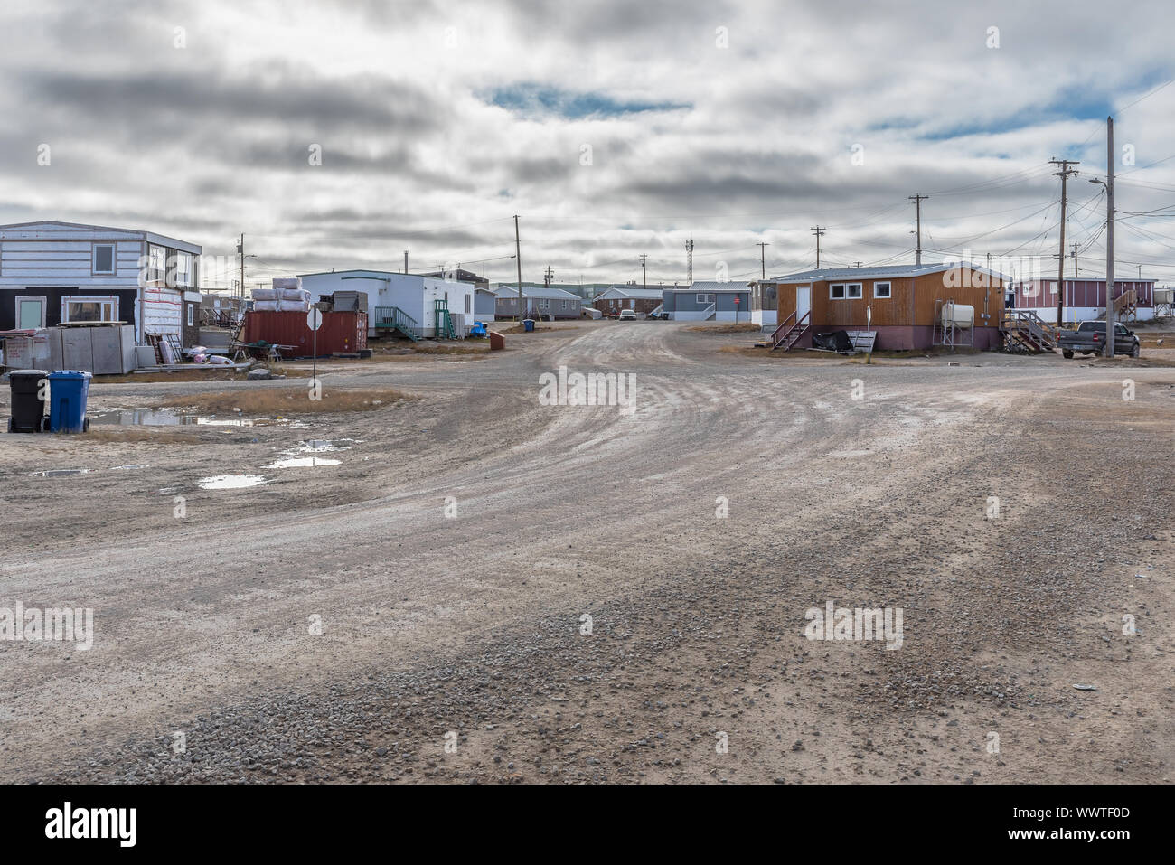 Housing in the Arctic Community of Cambridge Bay Stock Photo