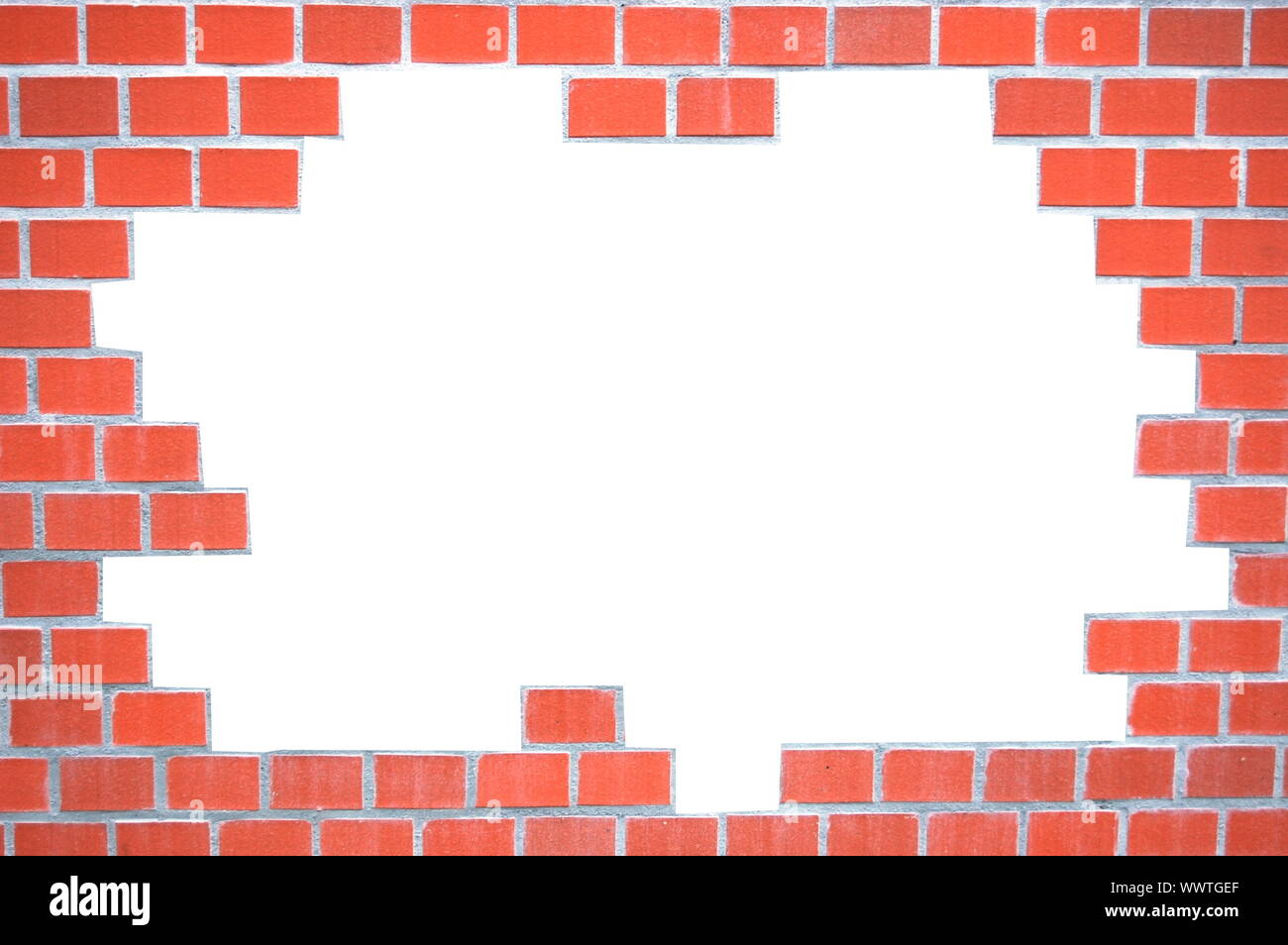 grunge brick wall frame with white space for text Stock Photo - Alamy