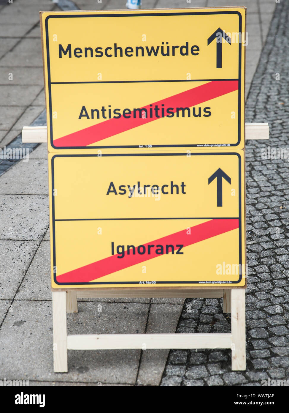 Human dignity - anti - Semitism, asylum law - ignorance Stock Photo