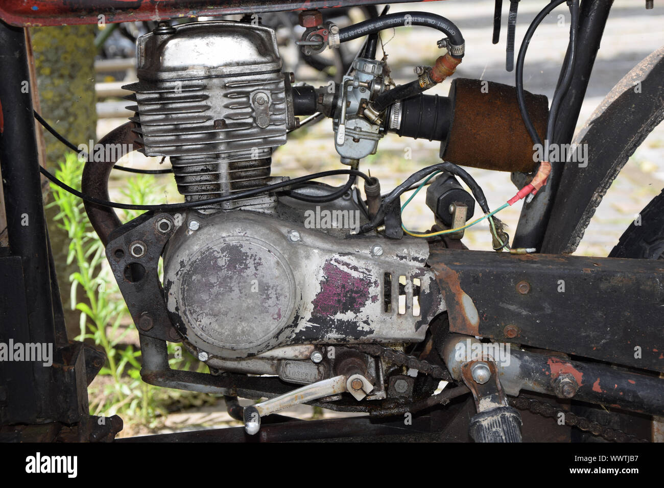 Motor of a moped Stock Photo Alamy