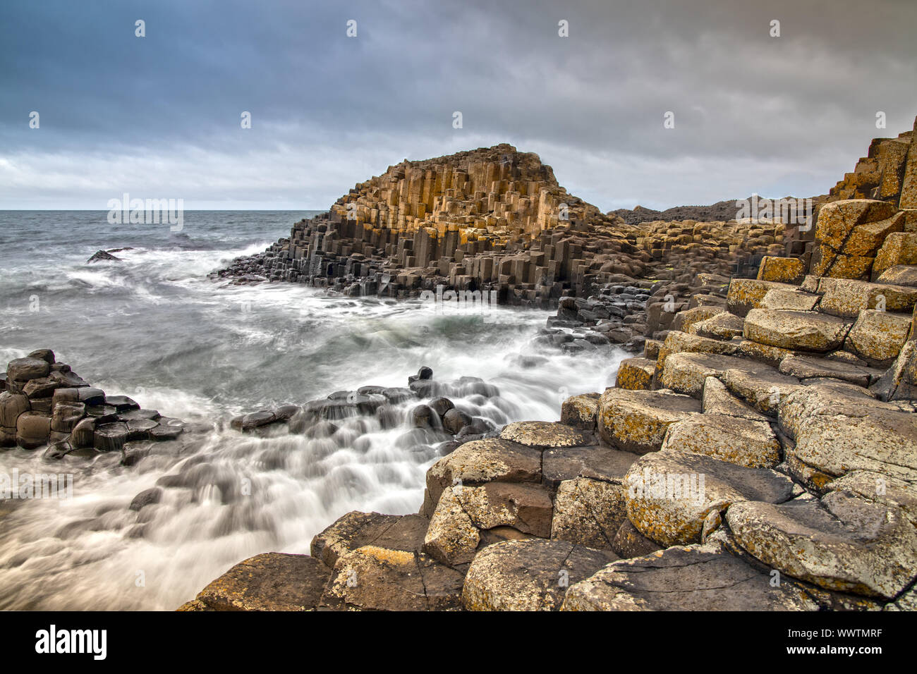 Impression of the Giants Causeway in Northern Ireland Stock Photo
