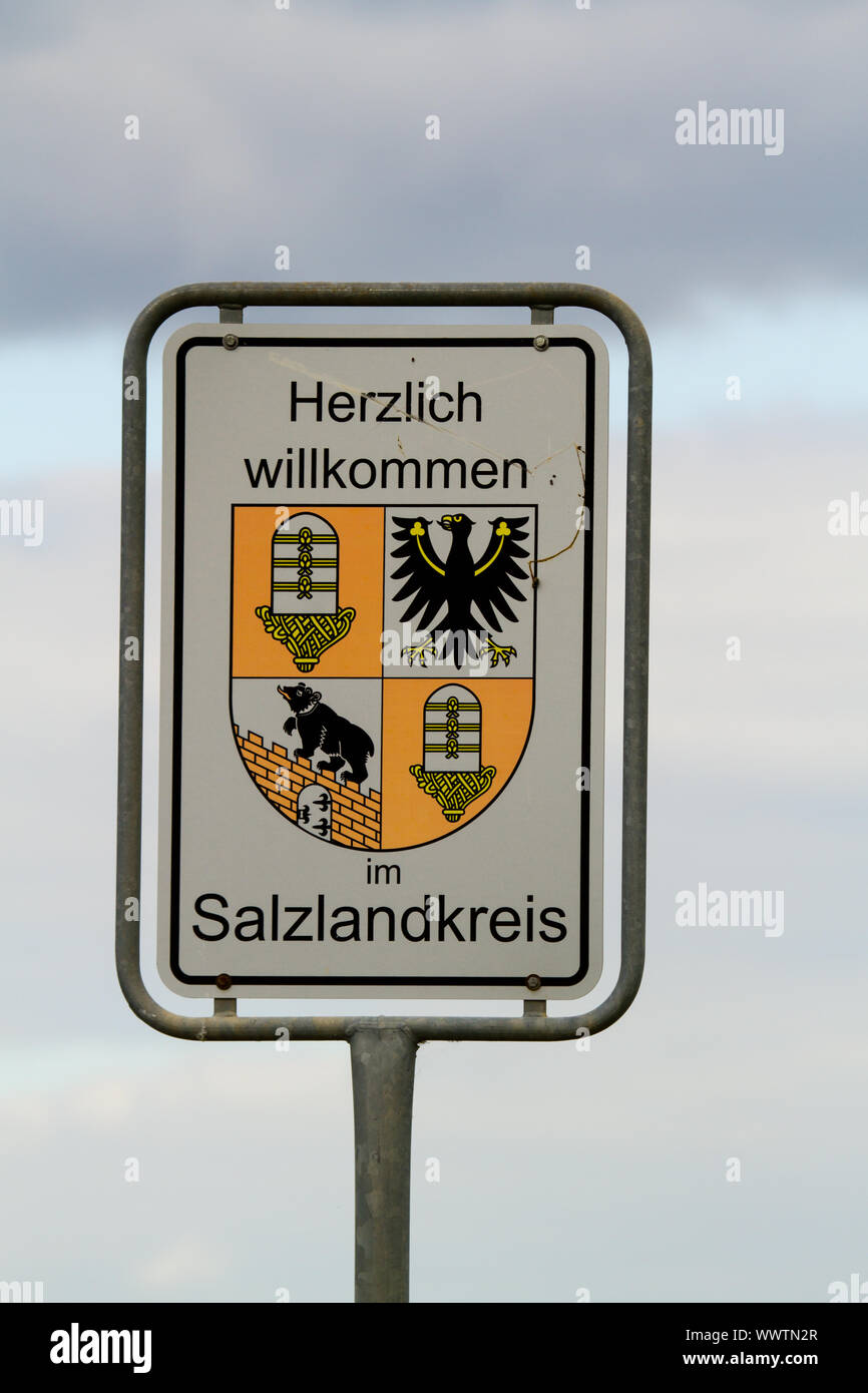 Welcome to Salzlandkreis Stock Photo