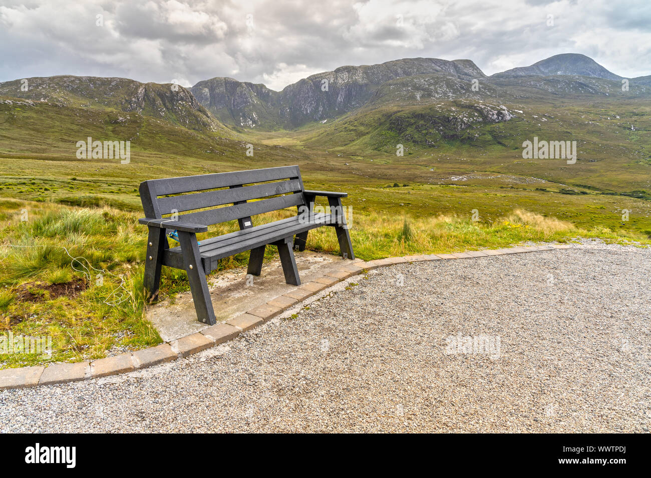 Dunlewey Lough Viewing point over the Glenveagh National Park in Ireland Stock Photo