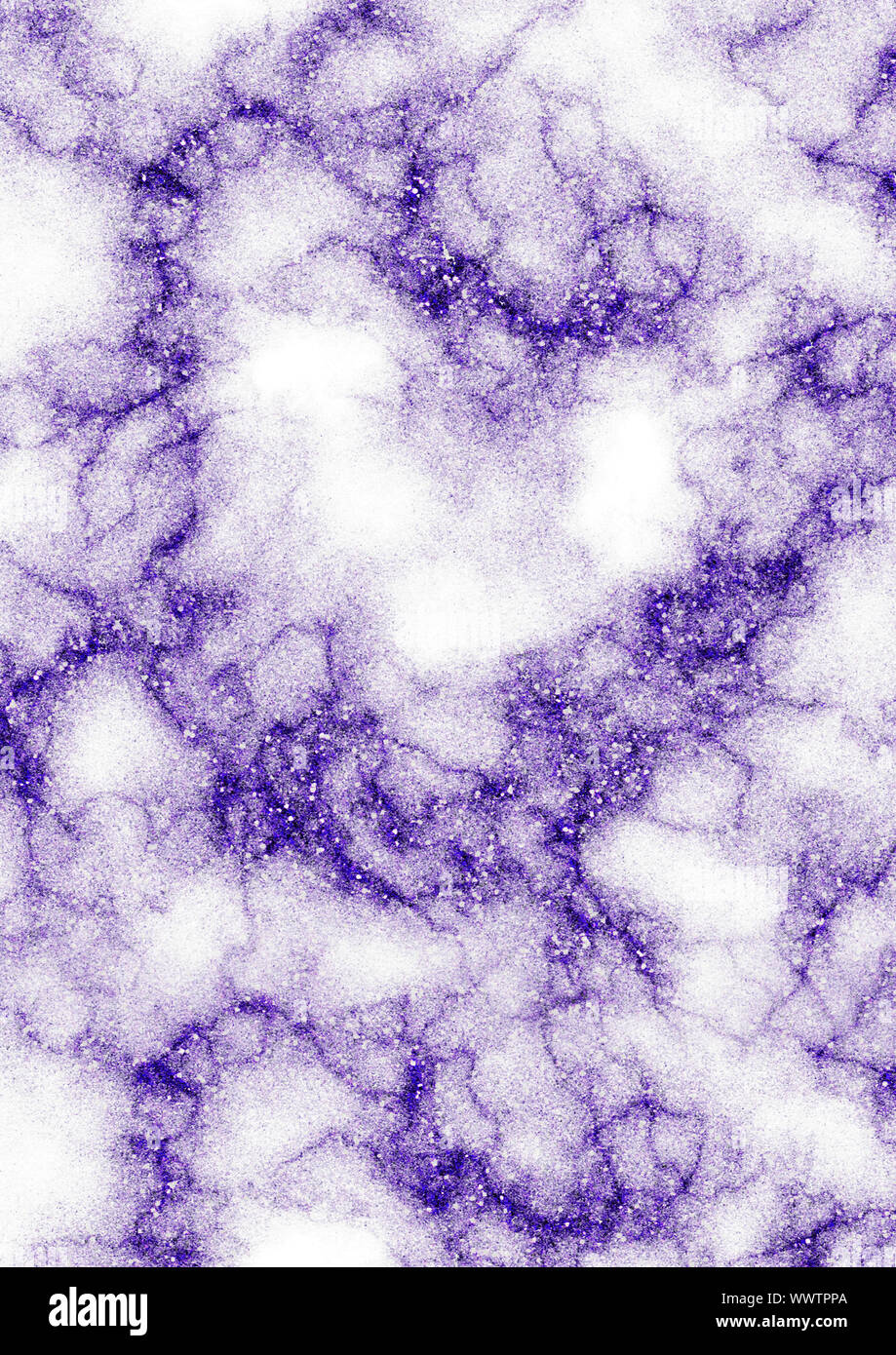 Grunge detailed white marble with purple glitter texture as abstract