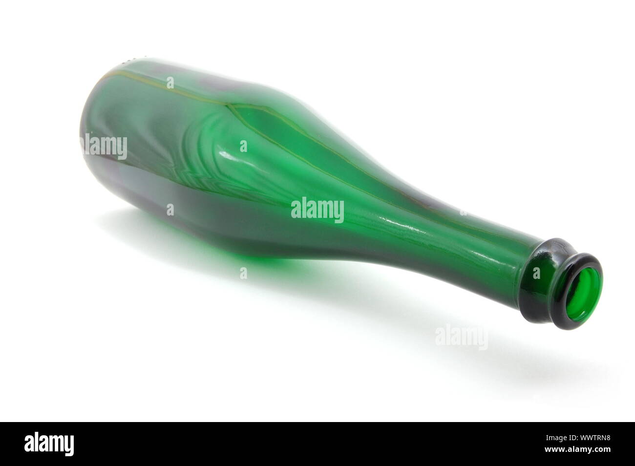 green empty bottle of wine isolated on white background Stock Photo - Alamy