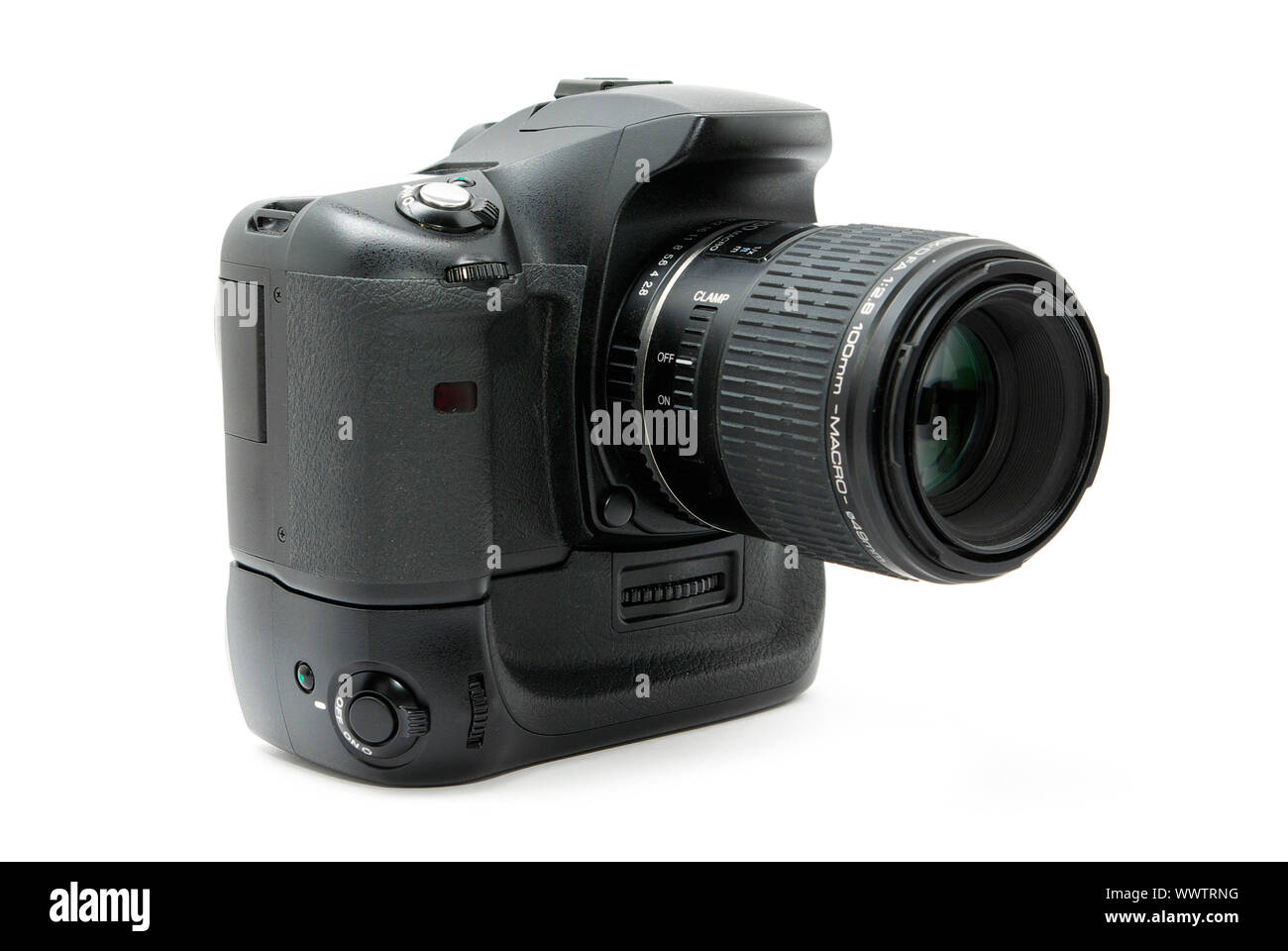 black digital camera isolated on white Stock Photo - Alamy