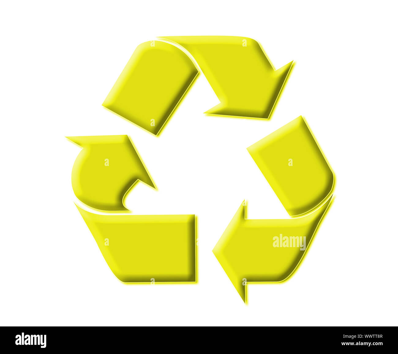 Glossy recycle symbol isolsted on white Stock Photo Alamy