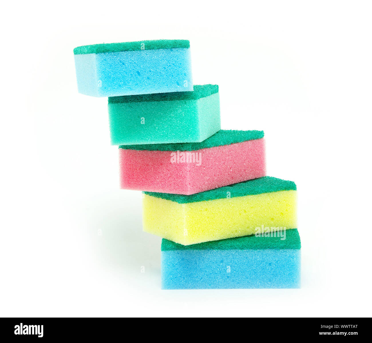 kitchen sponges isolated on a white background Stock Photo - Alamy