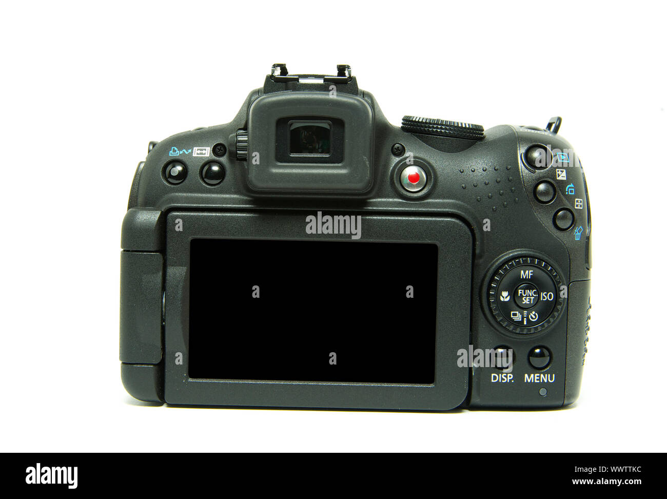 black digital camera isolated on white Stock Photo - Alamy
