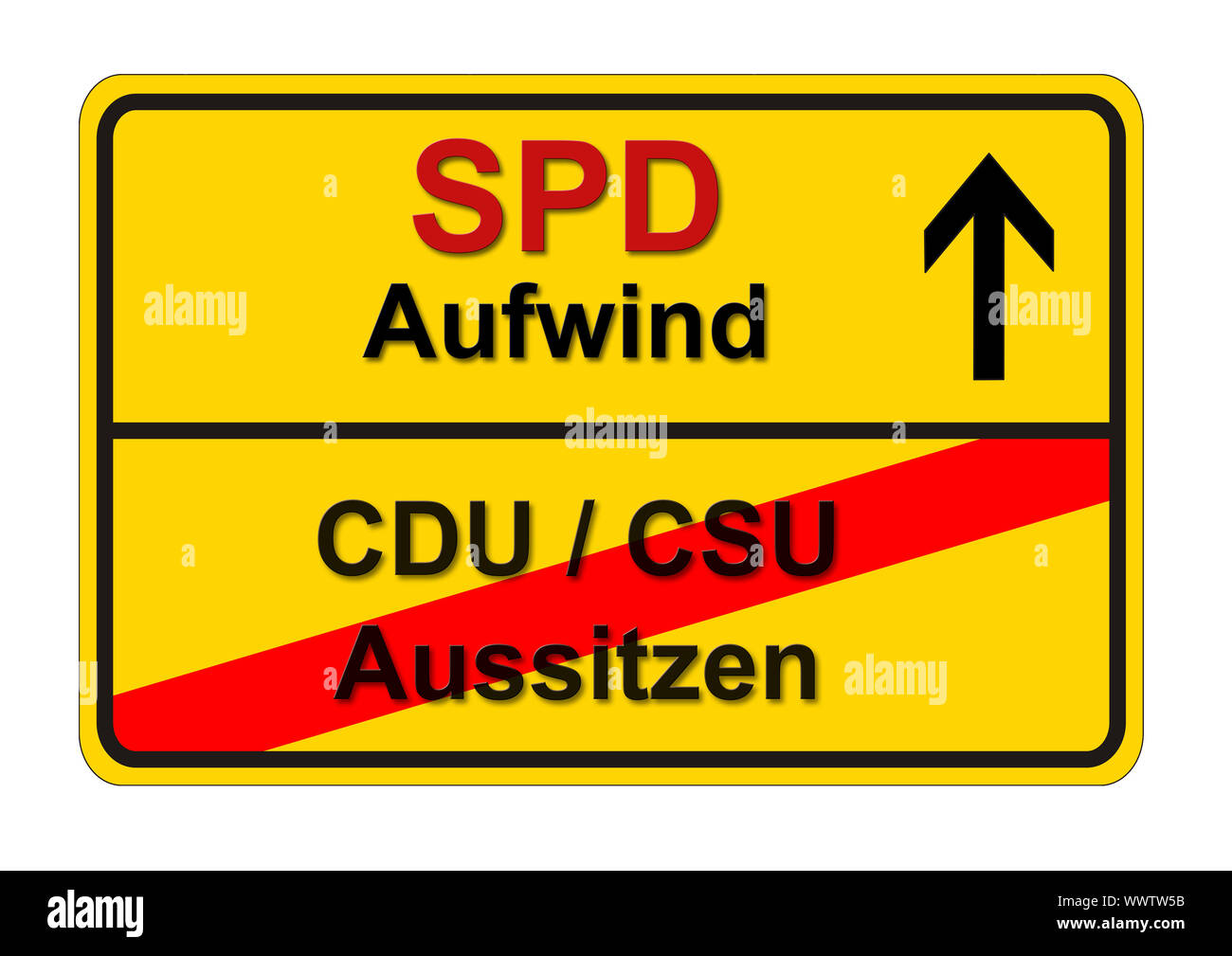 Place-name sign for the federal election 2017 of the SPD Stock Photo