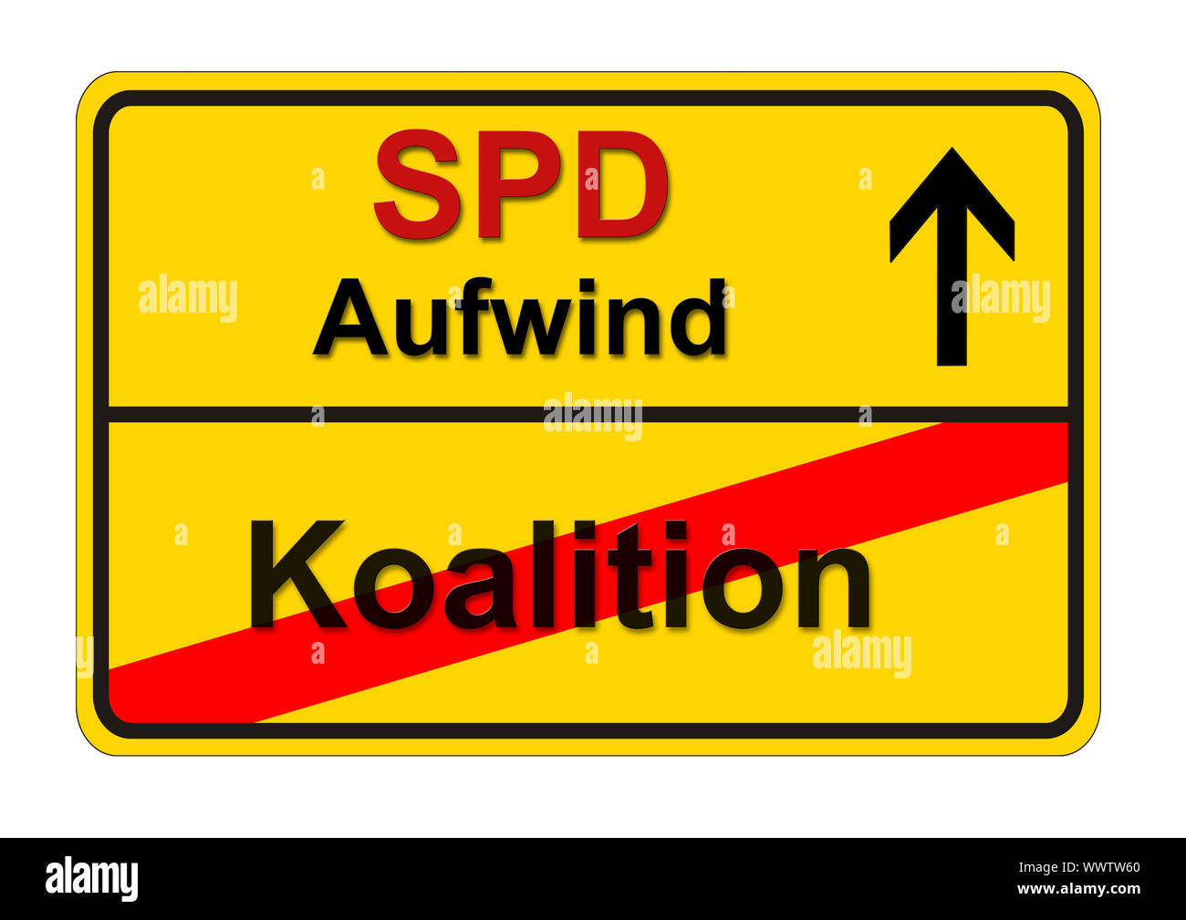 Place-name sign for the federal election 2017 of the SPD Stock Photo