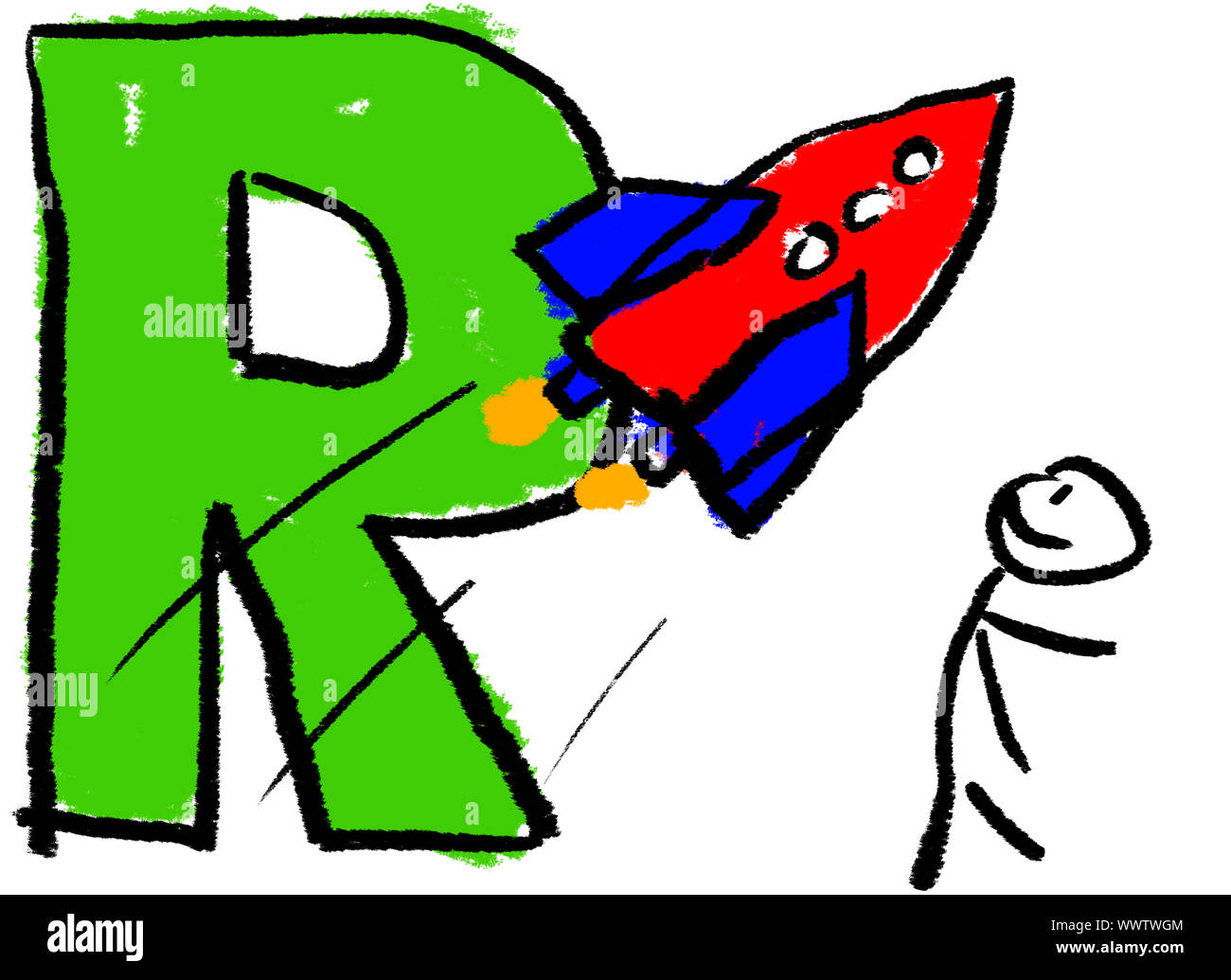 Letter r drawing Cut Out Stock Images & Pictures - Alamy