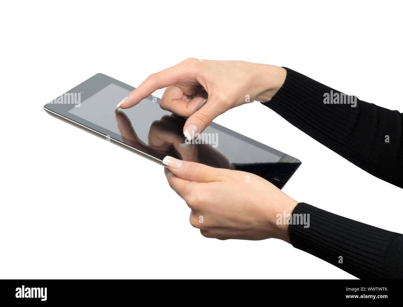 tablet computer in a hands Stock Photo - Alamy