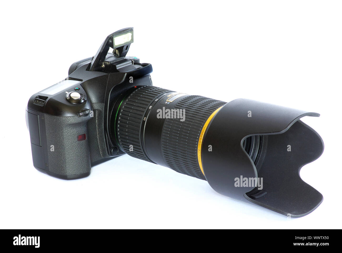black digital camera isolated on white Stock Photo - Alamy