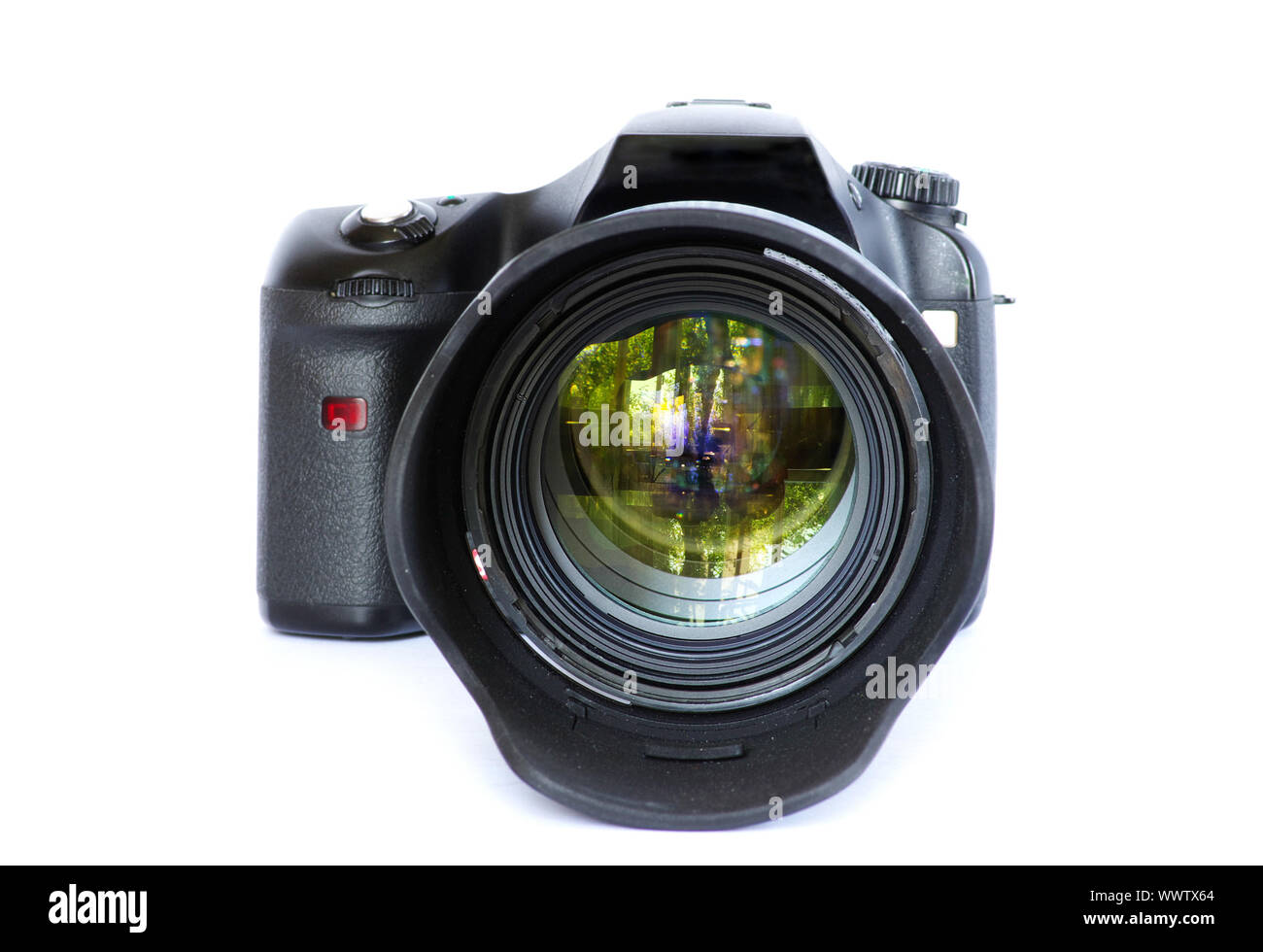 black digital camera isolated on white Stock Photo - Alamy