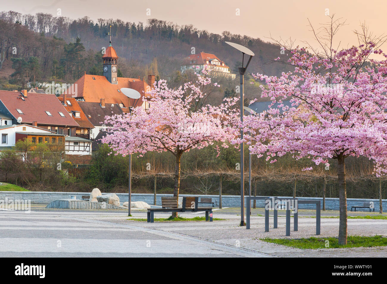 View of the town hall of Gernrode Harz Stock Photo