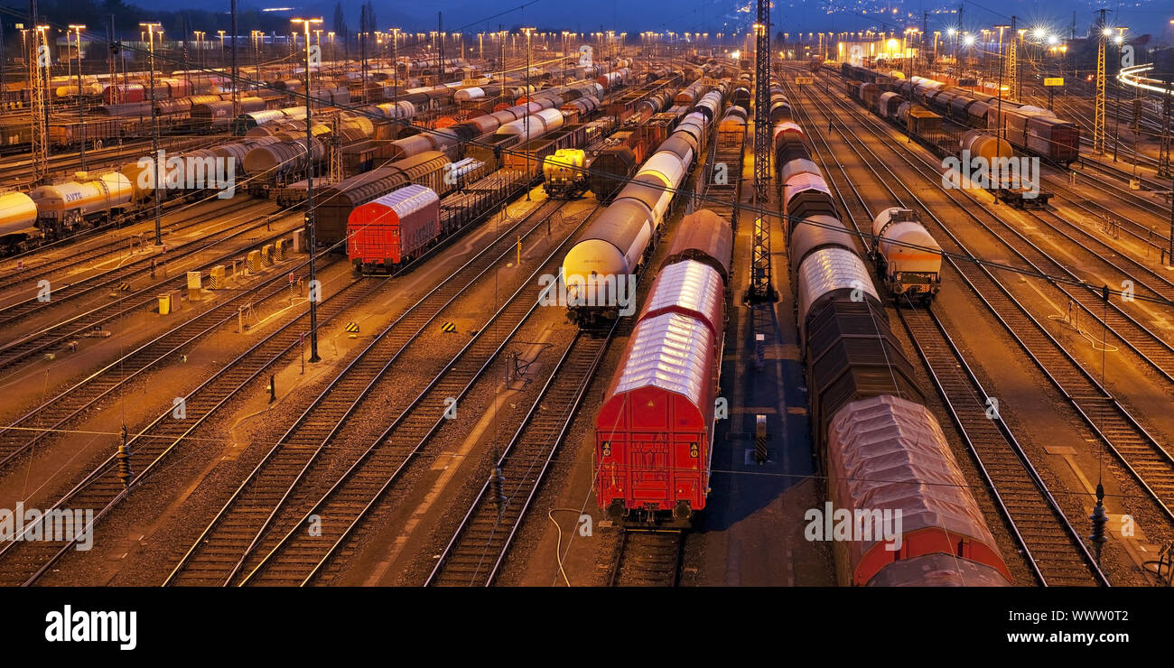 Freight train depot, Hagen, Ruhr District, North Rhine-Westphalia, Germany, Europe Stock Photo