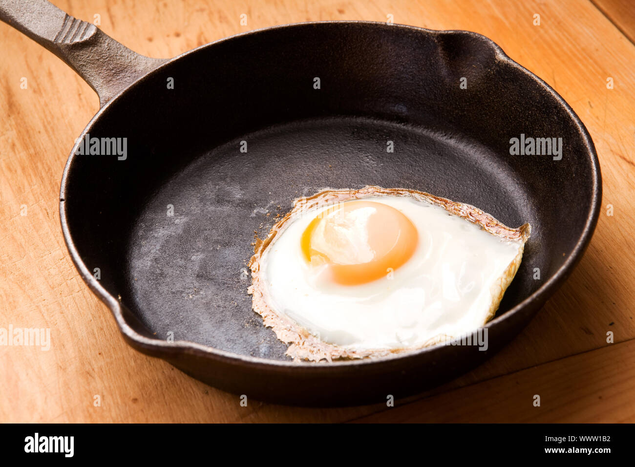 Egg in Frying Pan Stock Photo Alamy