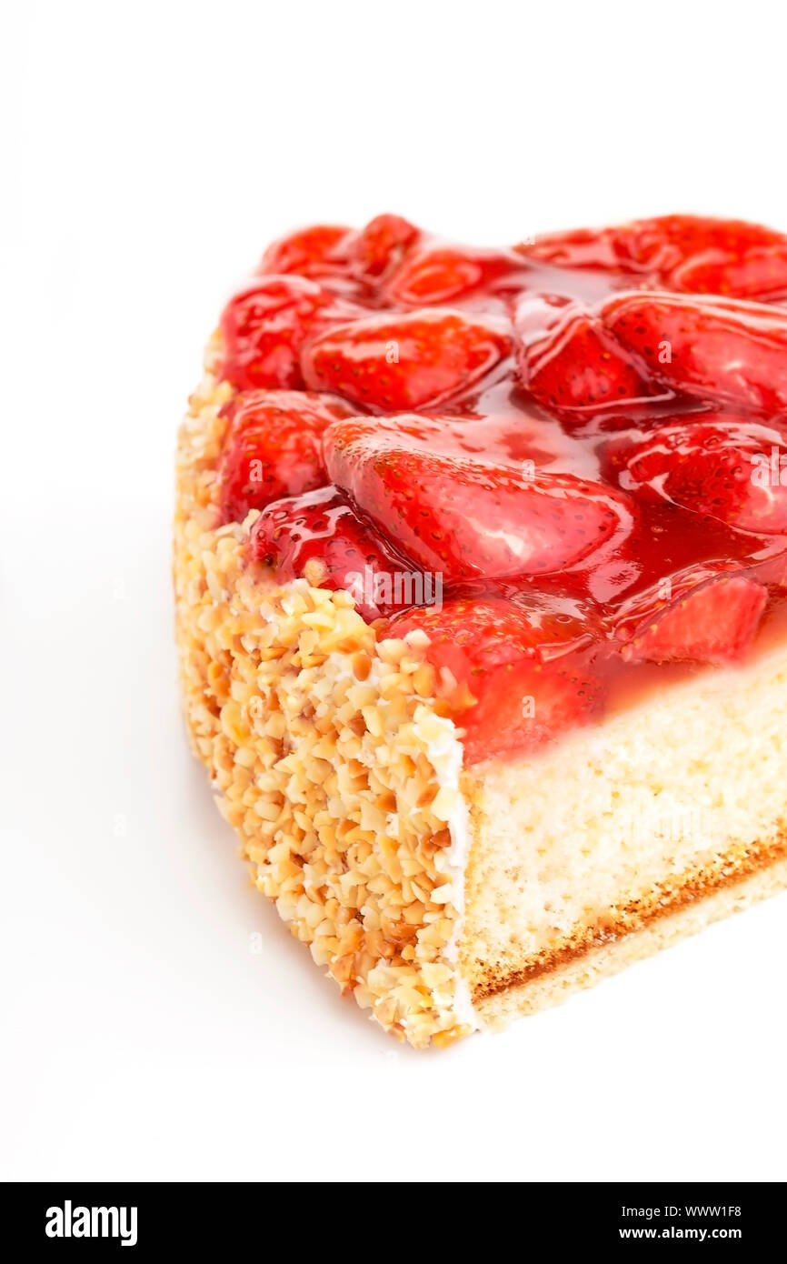 tasty strawberry cake isolated on white background Stock Photo - Alamy