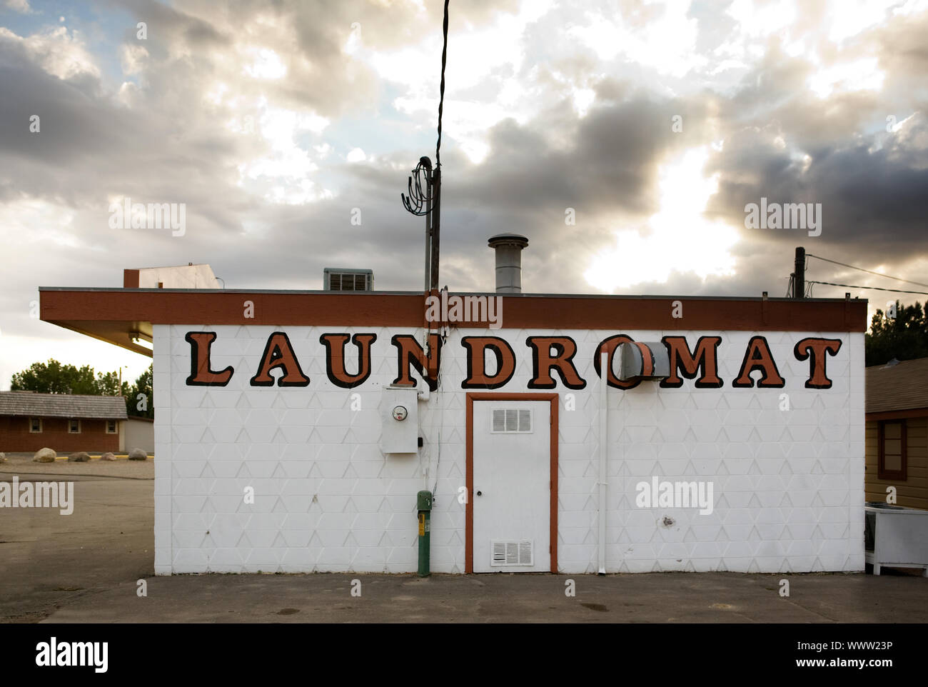 An old laundromat in a small town Stock Photo Alamy