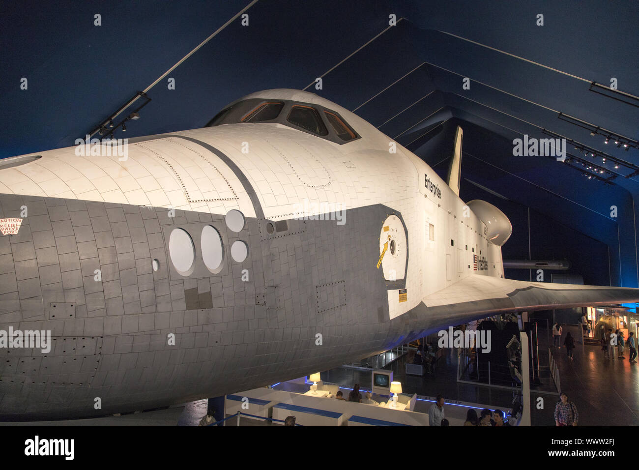 New York, USA - June 11th 2019: Space Shuttle Orbiter Enterprise at Intrepid Sea, Air and Space Museum Stock Photo
