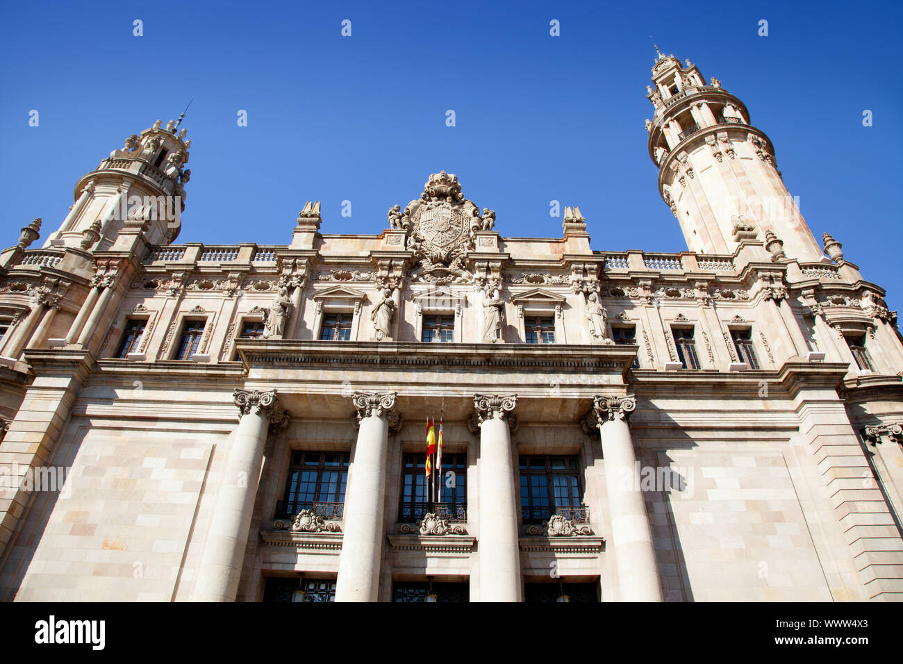 Barcelona Correos post mail building in passeig Colon Via Laietana Stock Photo