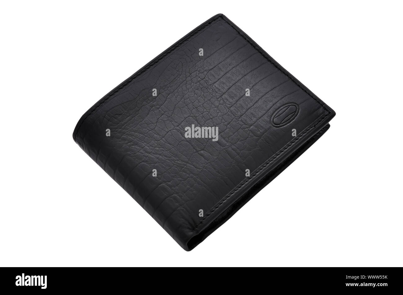 black leather purse on a white background Stock Photo - Alamy