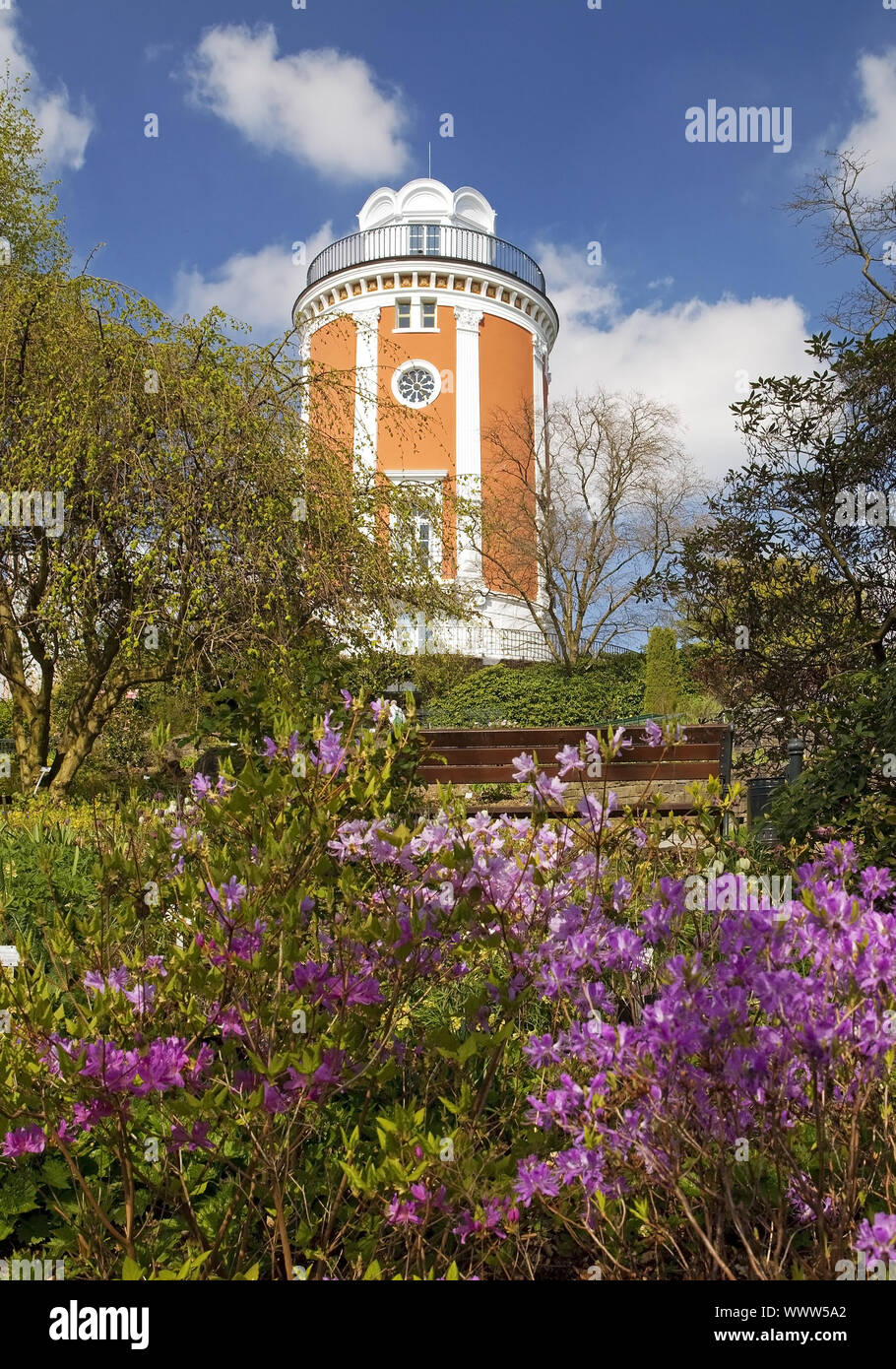 botanical garden and Elise Tower, Wuppertal, Bergisches Land, North Rhine-Westphalia, Germany Stock Photo