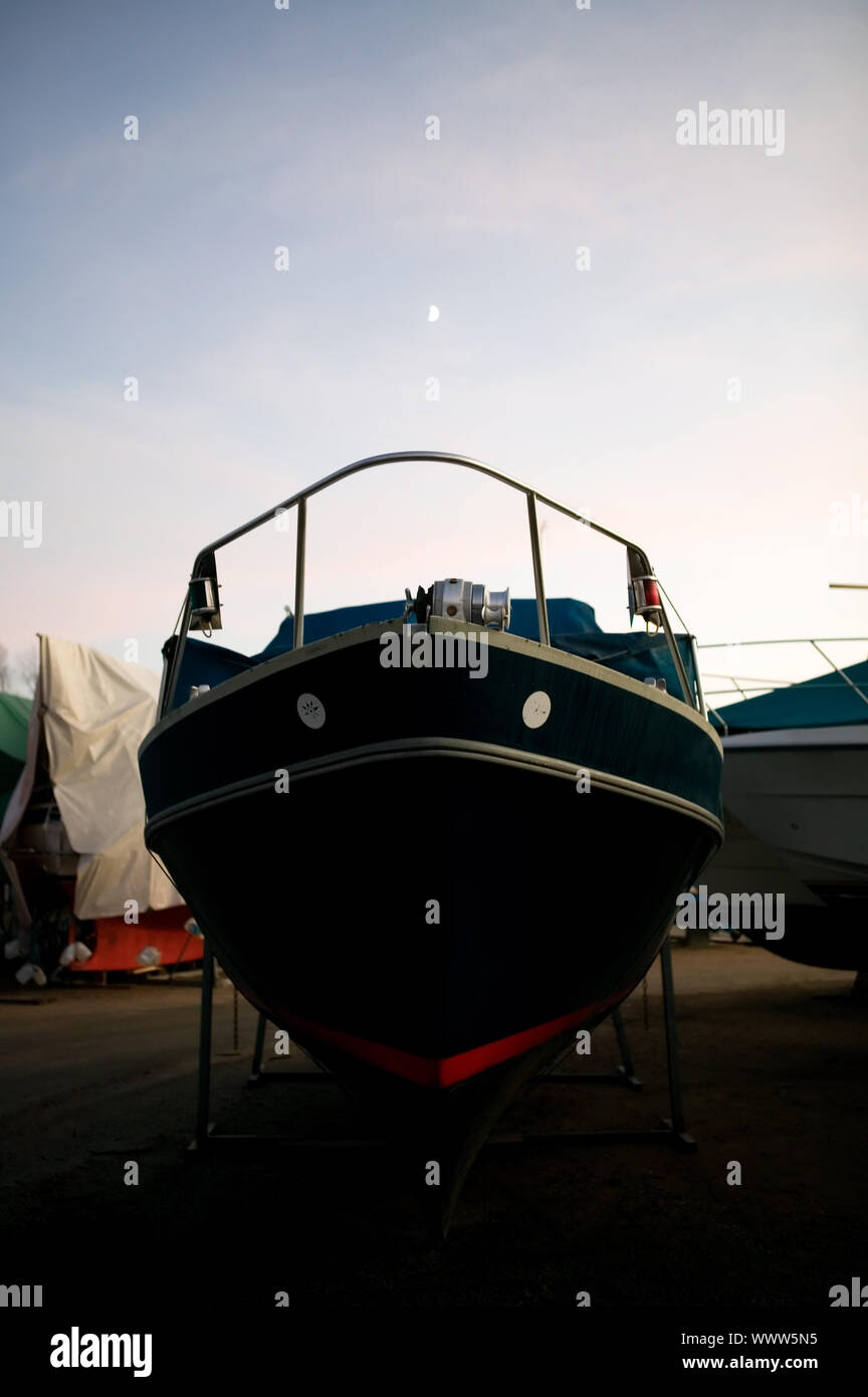 Winter Boat Storage Stock Photo Alamy