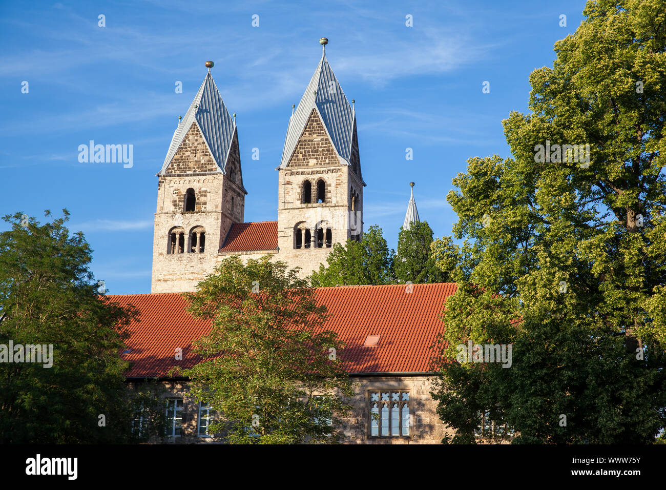 Domplatz Halberstadt View to the Liebfrauenkirche Stock Photo