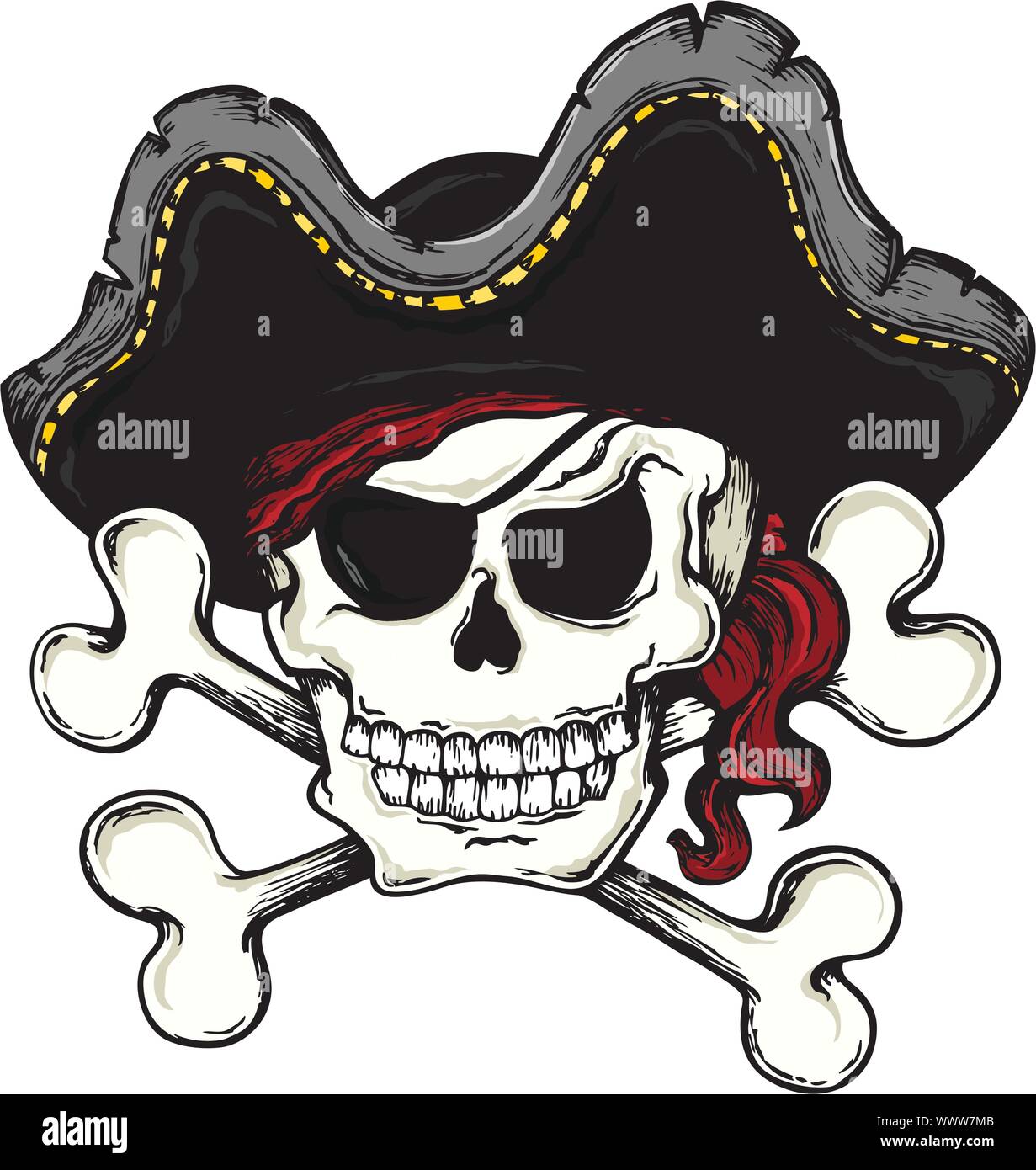 Vintage pirate skull theme 1 Stock Vector Image & Art - Alamy