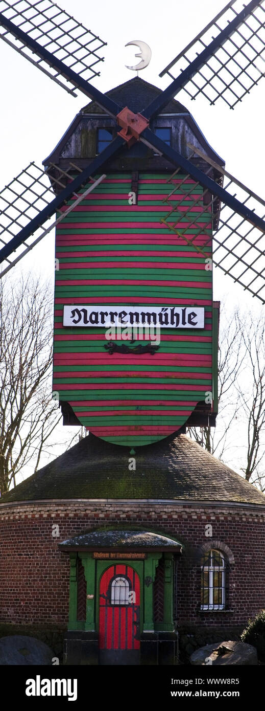 mill Narrenmuehle with museum, Viersen, Lower Rhine, North Rhine-Westphalia, Germany, Europe Stock Photo