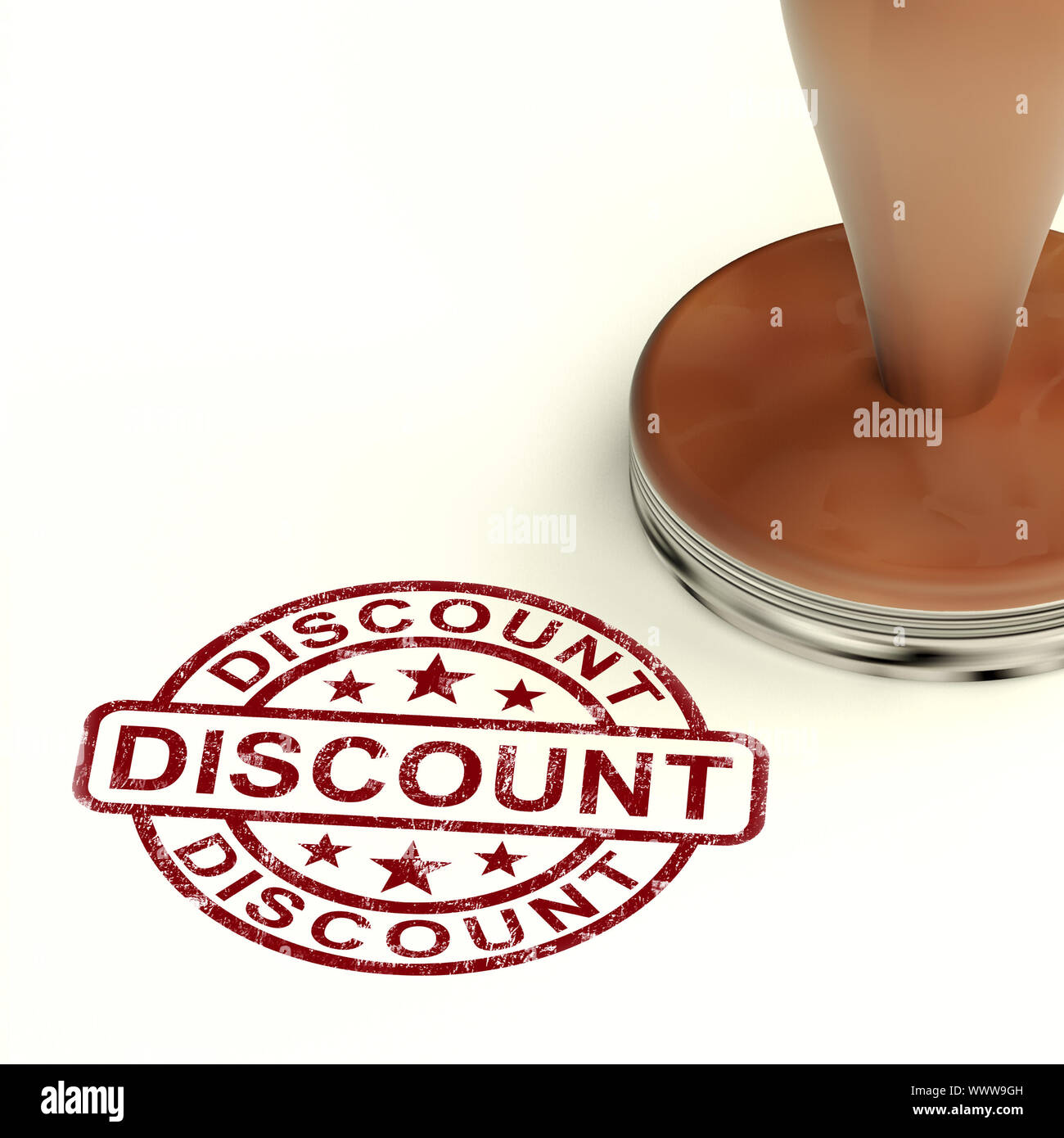 Discount Stamp Showing Promotion And Reduction Stock Photo - Alamy