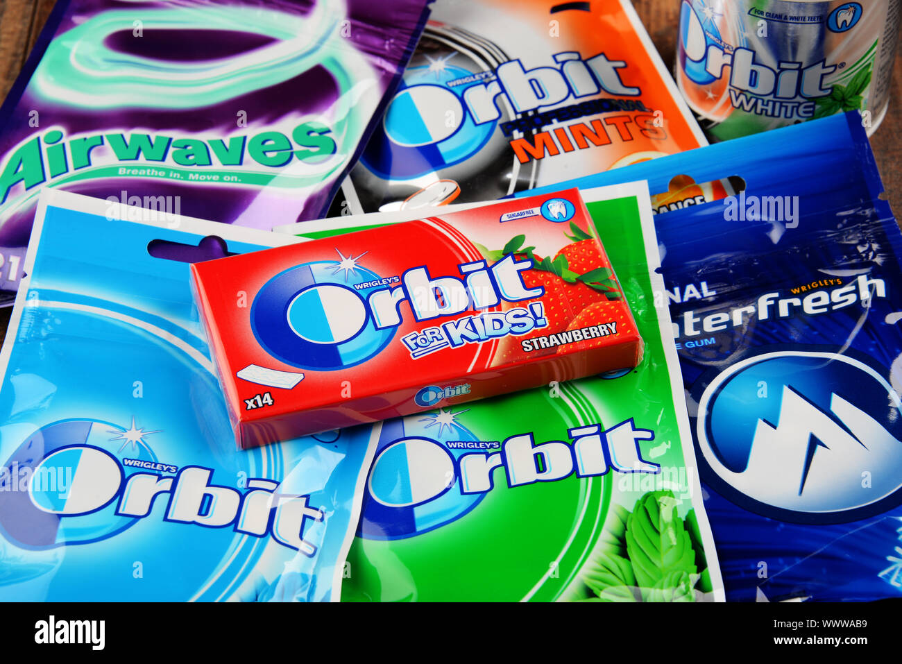 Flagship products of Wrigley Company, manufacturer and marketer of