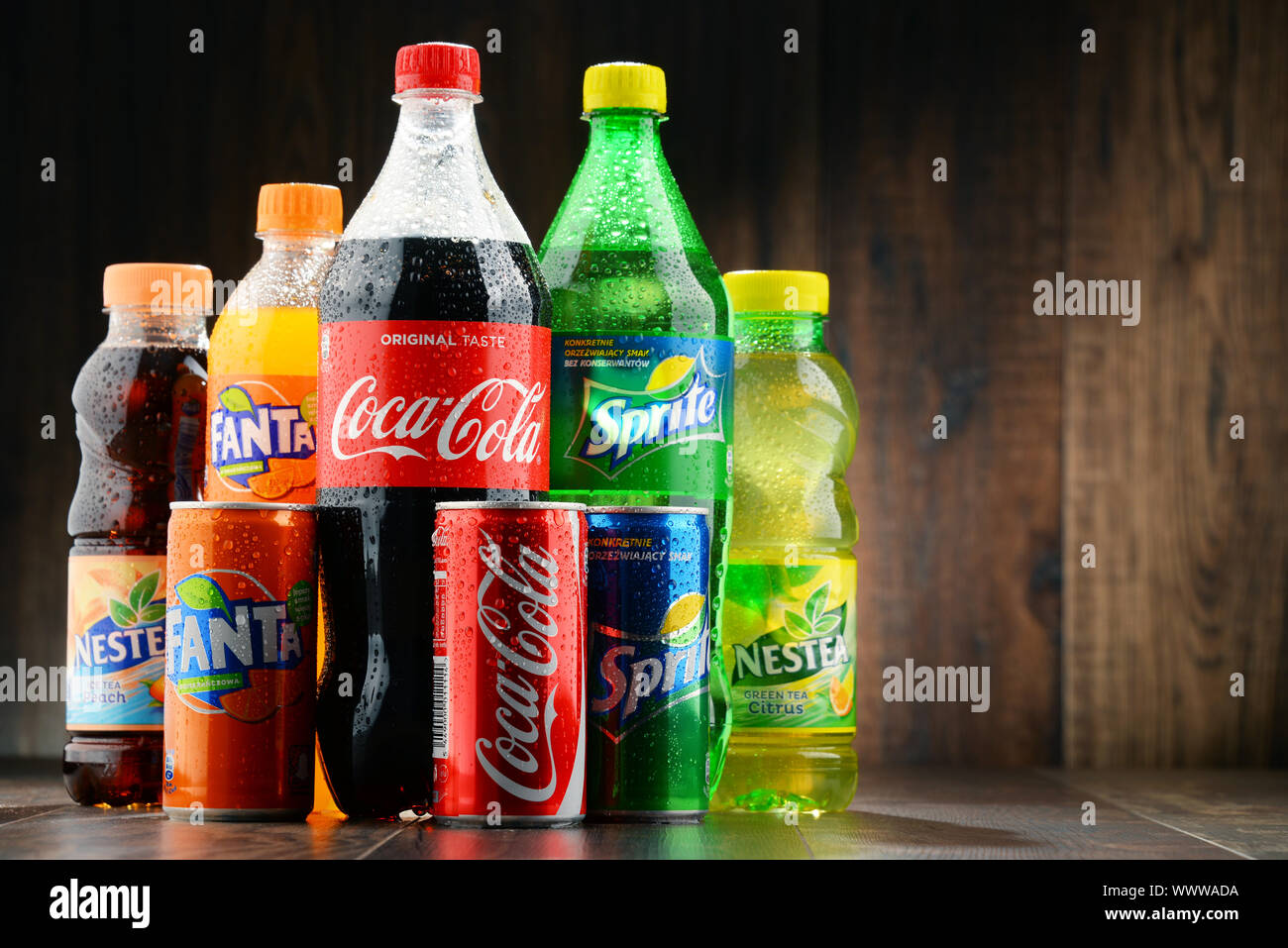 Flagship products of Coca Cola Company, American multinational beverage  corporation Stock Photo - Alamy