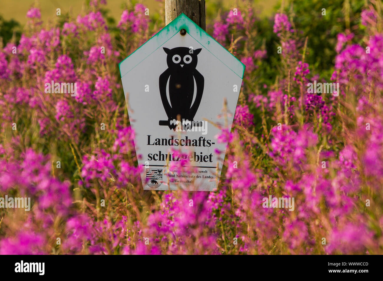 Signs for landscape conservation area Stock Photo