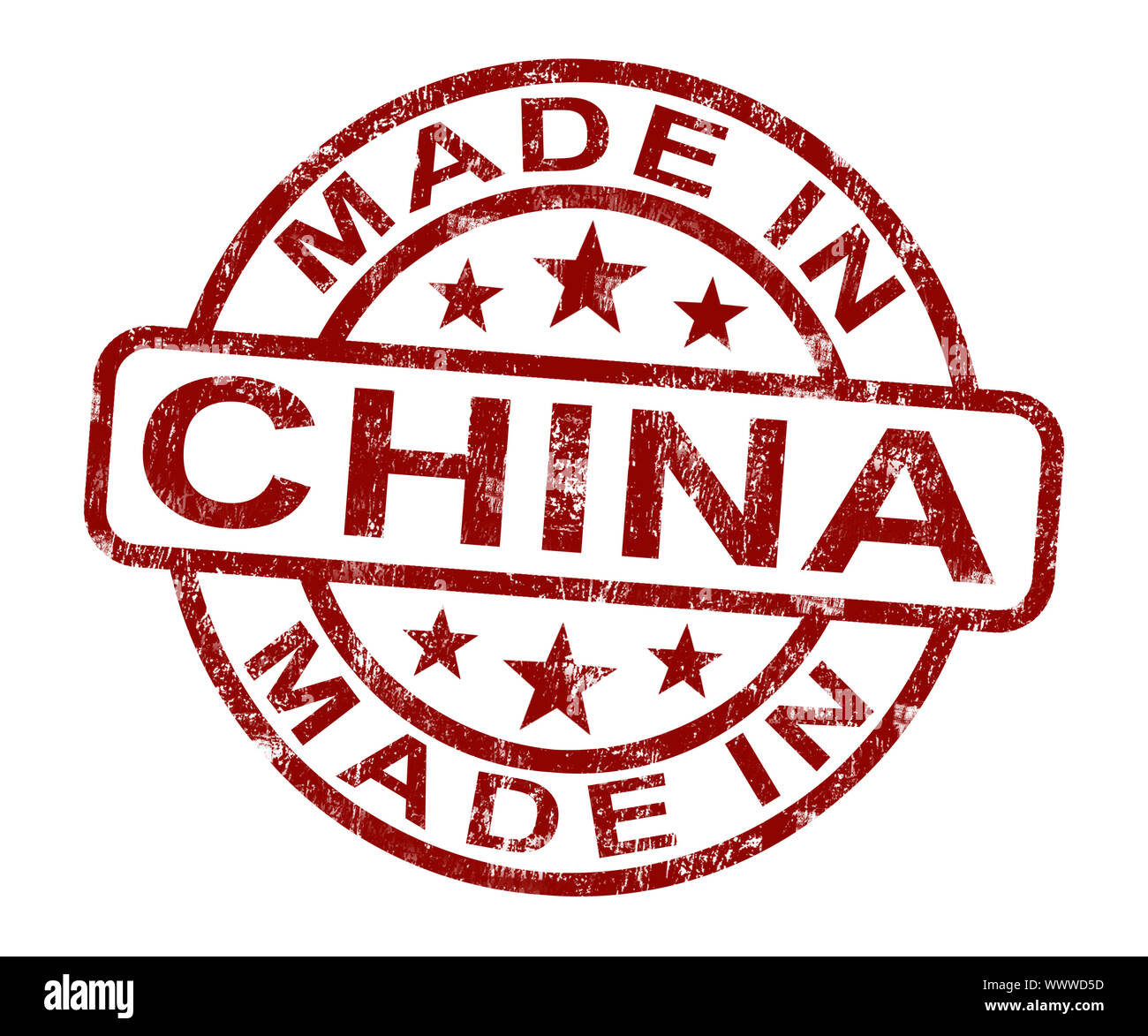 Made In China Stamp Showing Chinese Product Or Produce Stock Photo Alamy