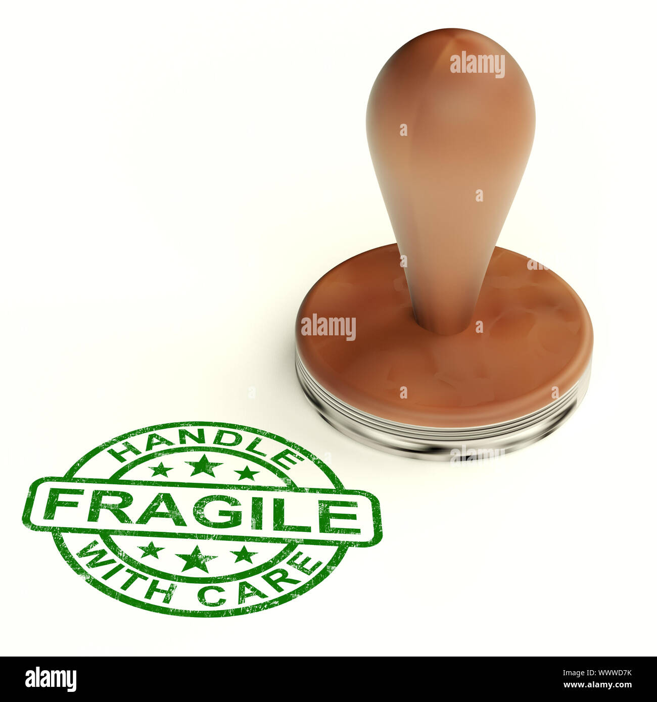 Wooden Fragile Stamp Shows Breakable Products For Deliveries Stock Photo