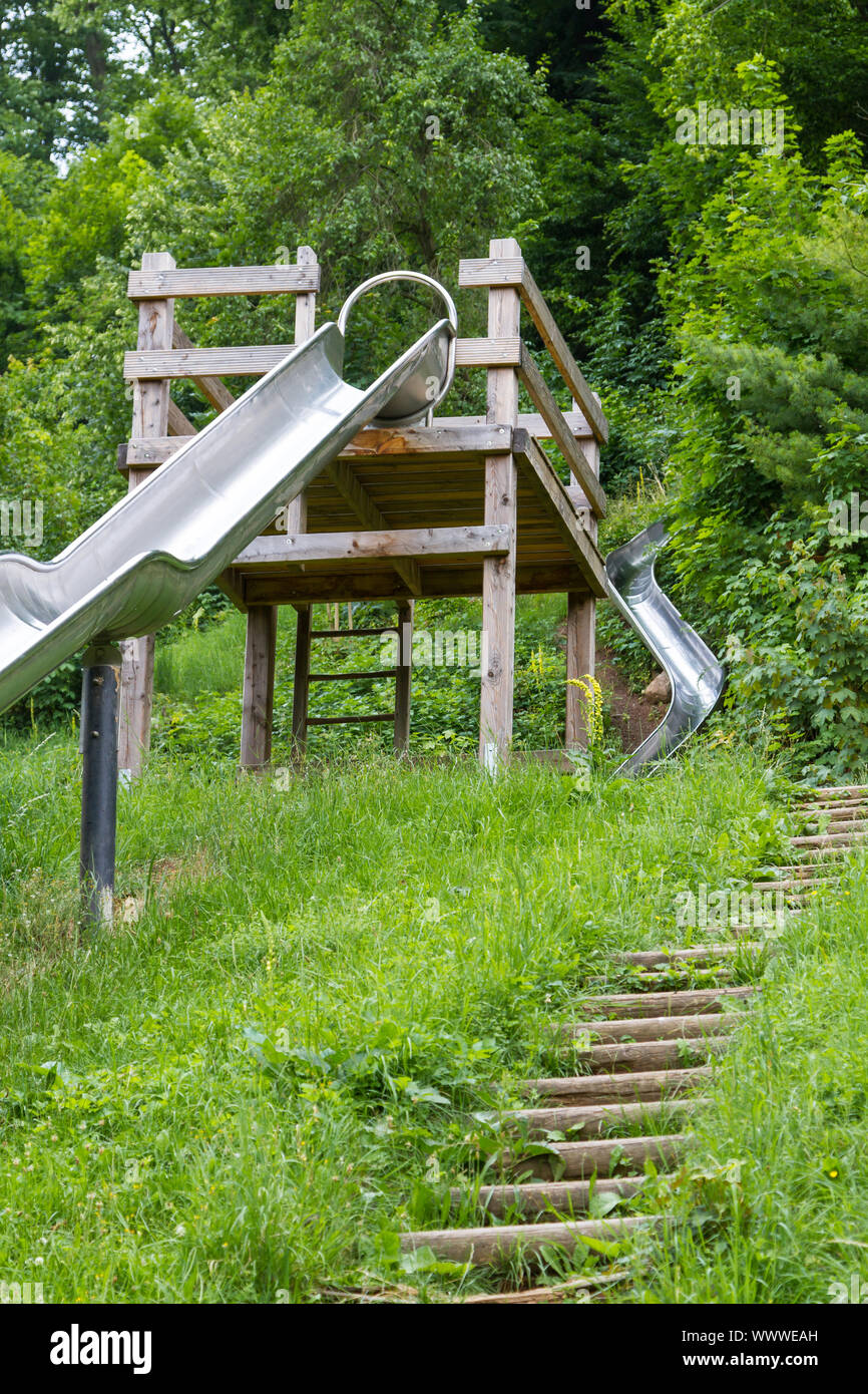 Soielplatz Stecklenberg in the Harz Mountains Stock Photo