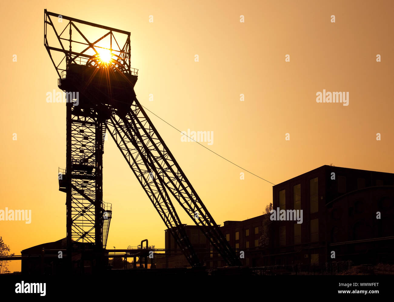 headframe of the colliery Auguste Victoria shaft 1/2, Marl, Ruhr Area, Germany, Europe Stock Photo