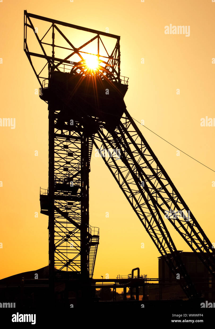 headframe of the colliery Auguste Victoria shaft 1/2, Marl, Ruhr Area, Germany, Europe Stock Photo