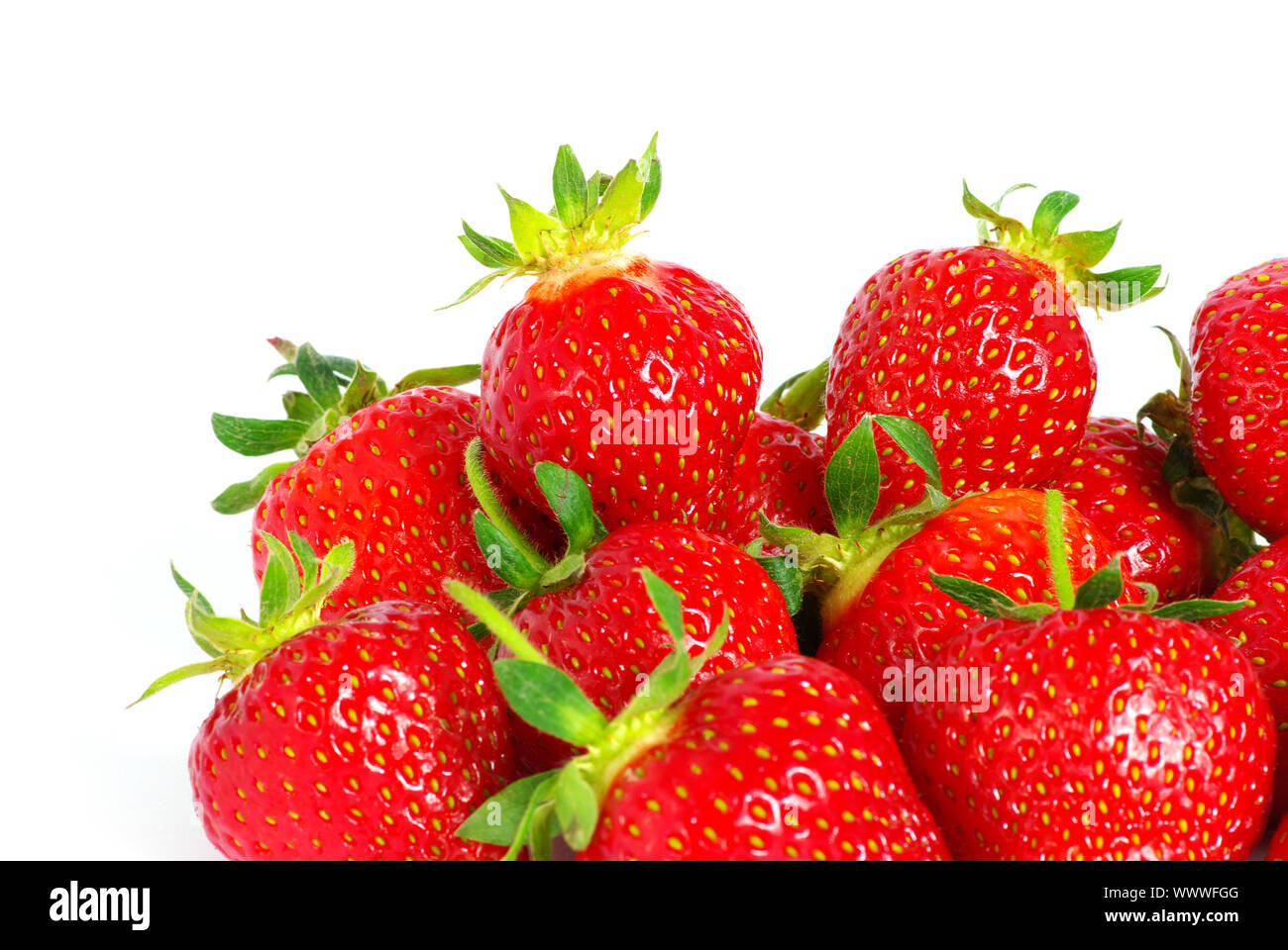 Fresh strawberries isolated on white background Stock Photo - Alamy