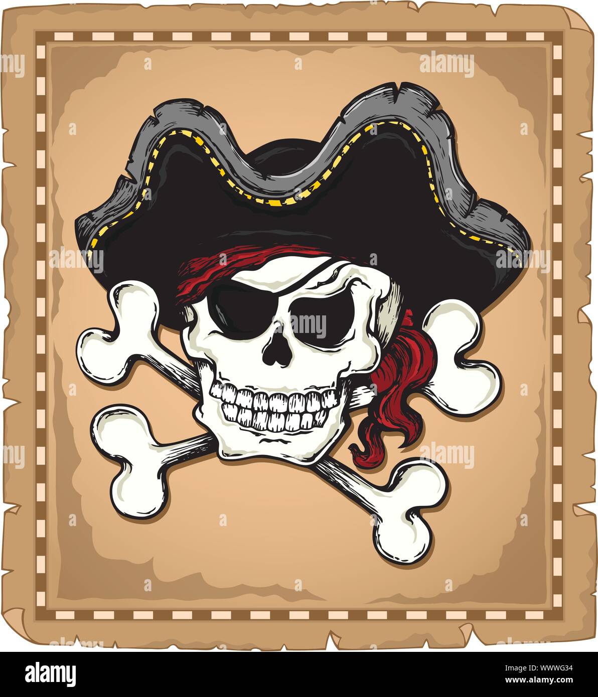 Vintage pirate skull theme 2 Stock Vector Image & Art - Alamy
